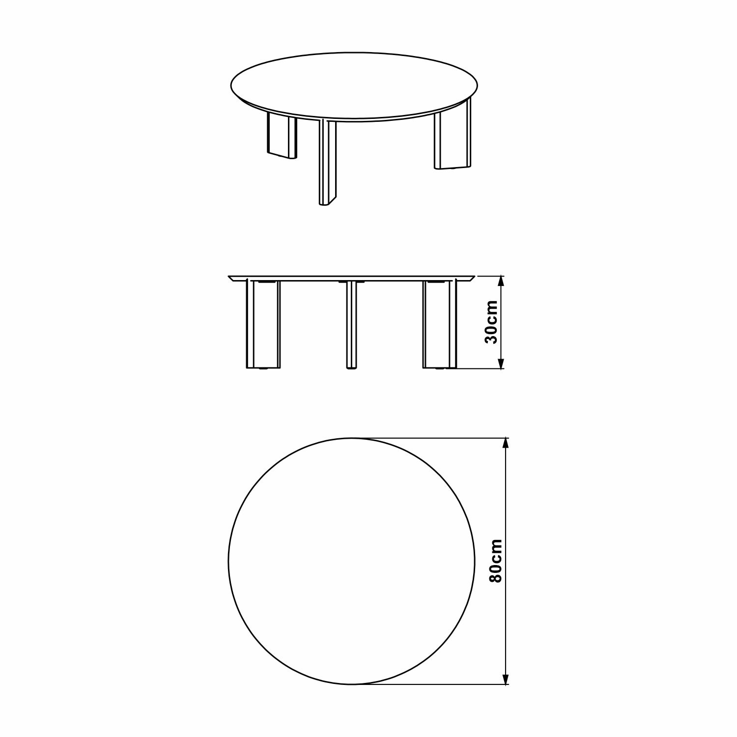Mesa De Centro Axel  Natural 80X30X80