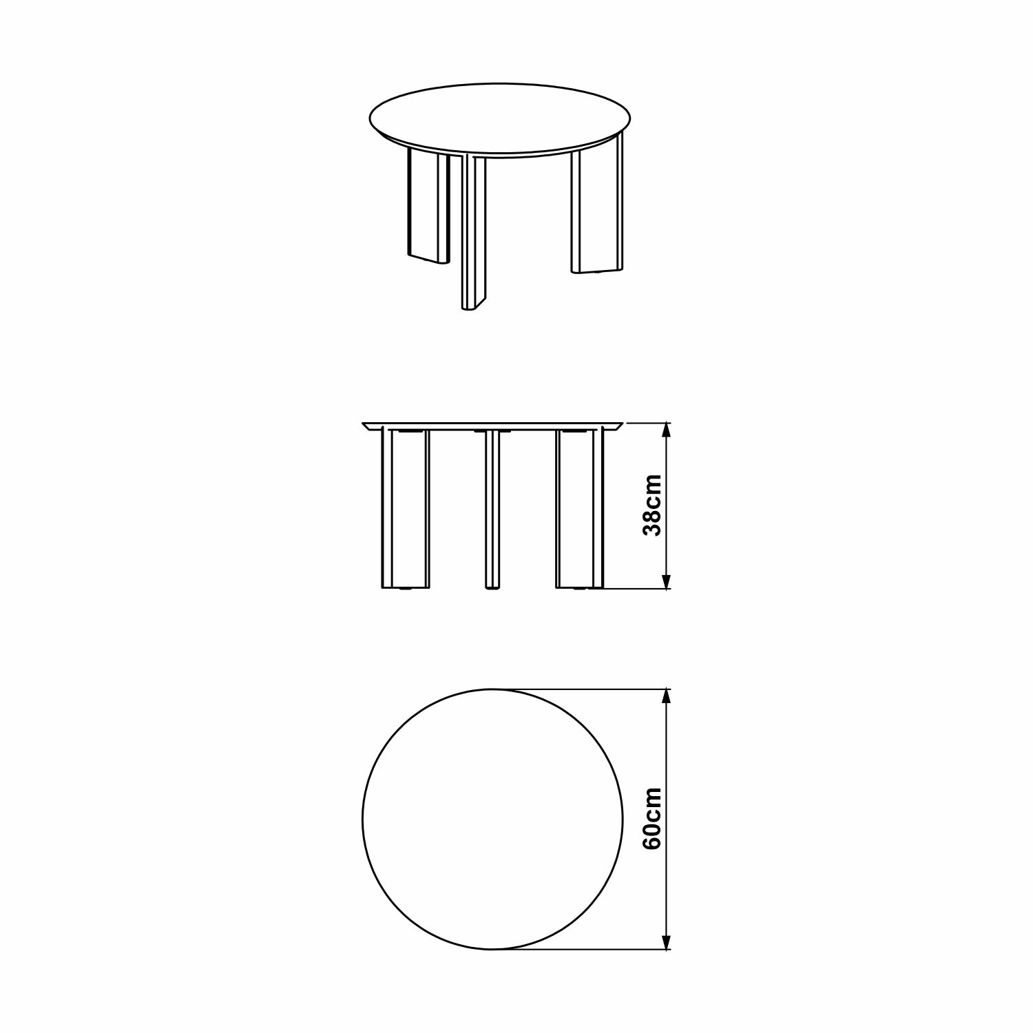 Mesa De Centro Axel  Negro 60X38X60