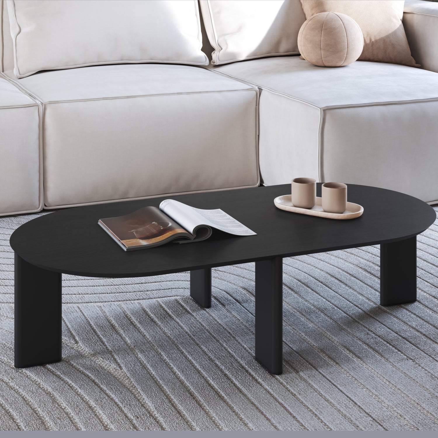 Mesa De Centro Axel Negro  120X30X60