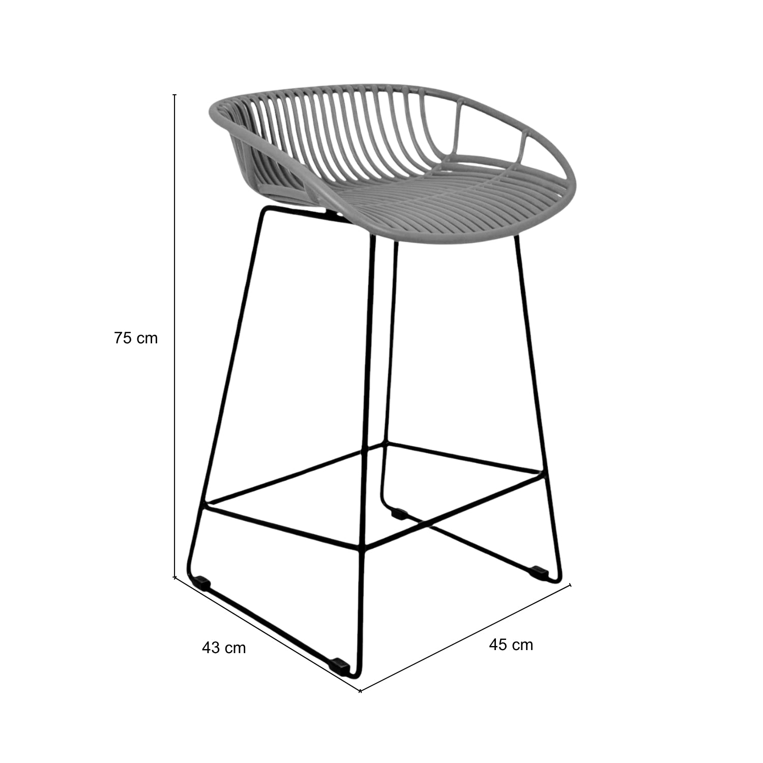 Silla Para Barra Auri Negra 45X43X77