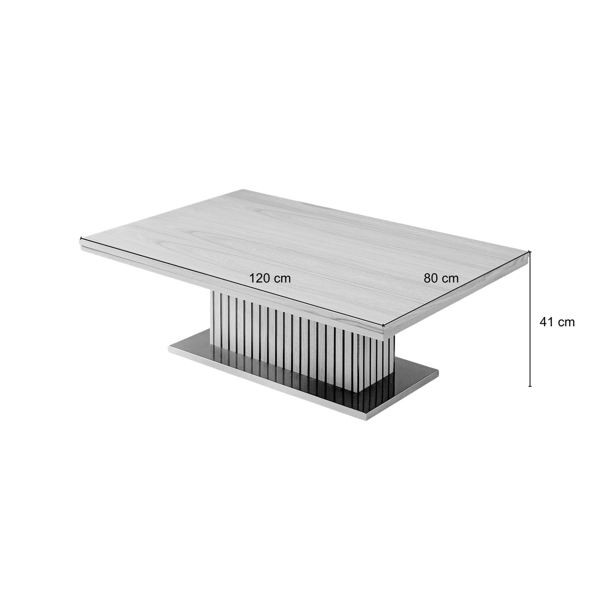 Mesa De Centro Berlin 40X120X80 Natural, Champaña