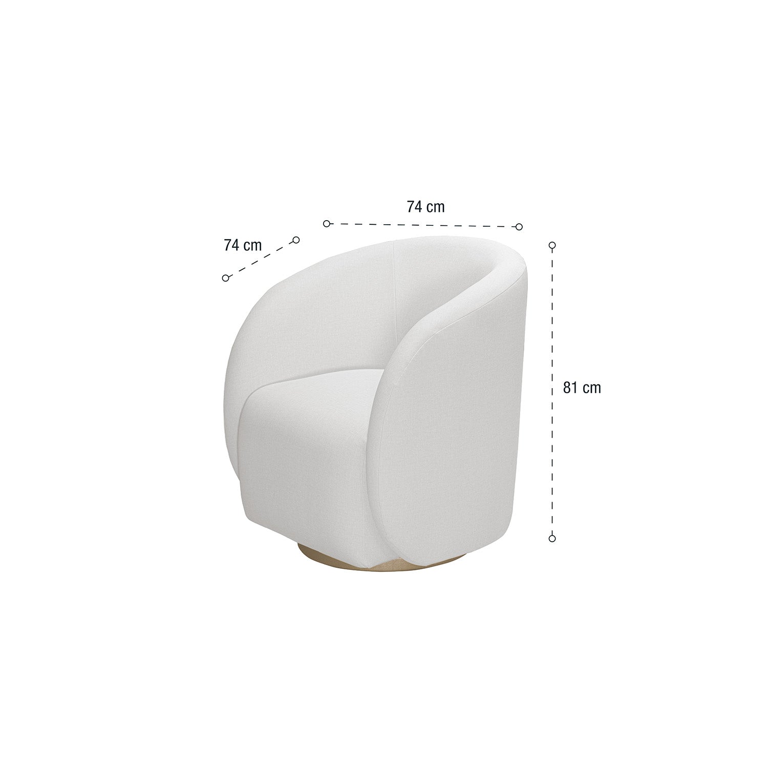 Poltrona Emilly Giratoria Eurolino Blanco Puro, Champaña