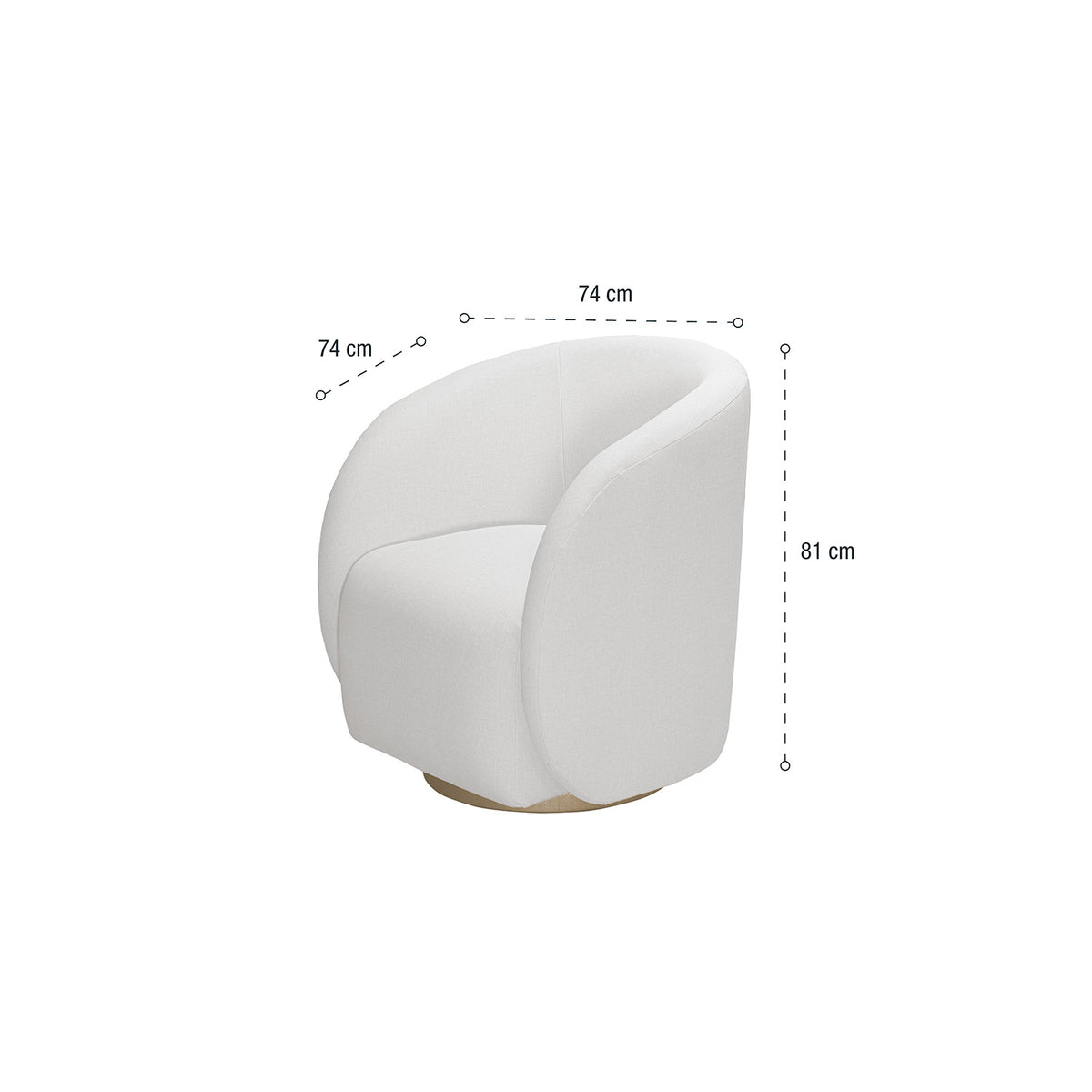 Poltrona Emilly Giratoria Eurolino Blanco Puro, Champaña