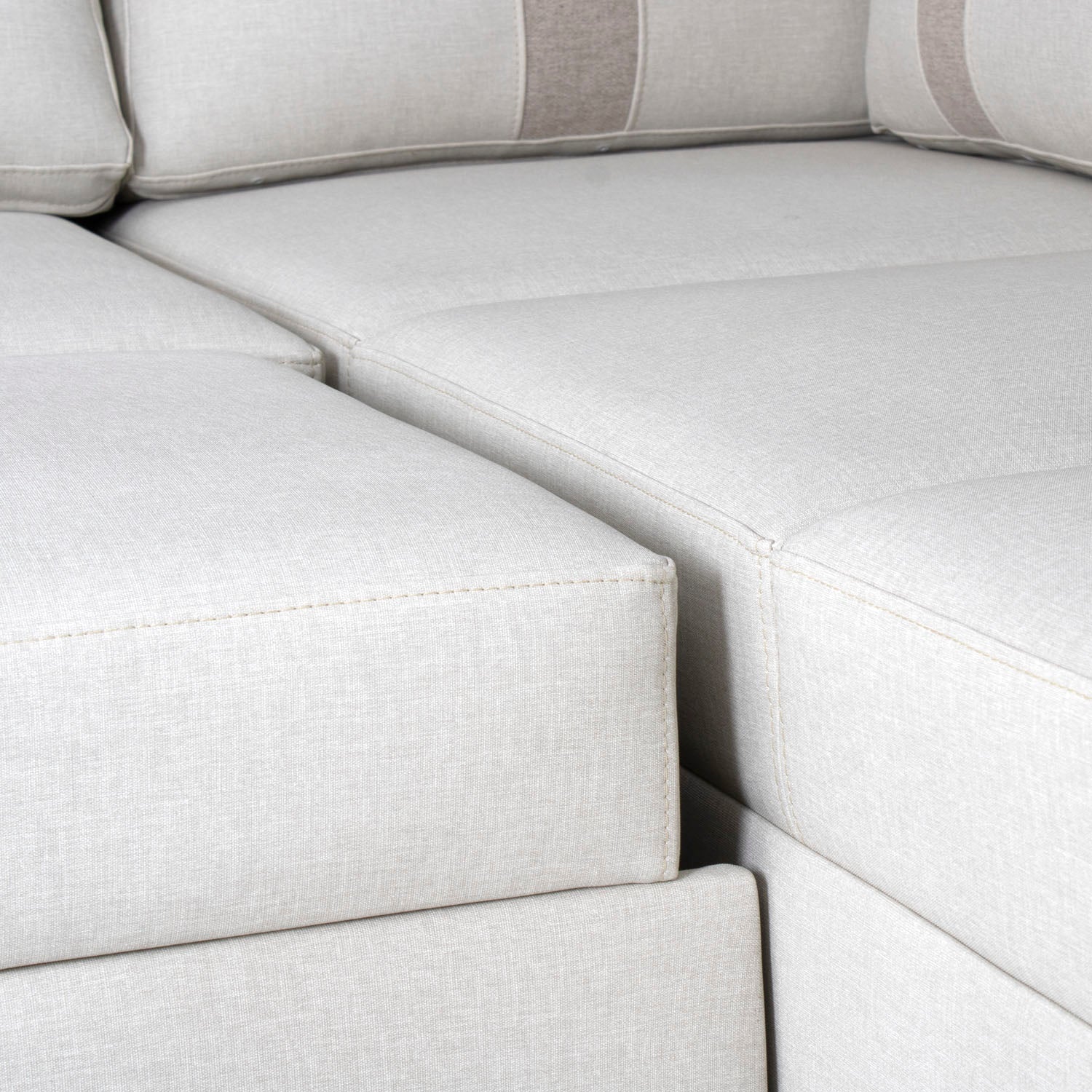 Sala Cama Dior Eurolino Blanco, Champaña 245x245, Espaldar Fijo, Brazo Desmontable