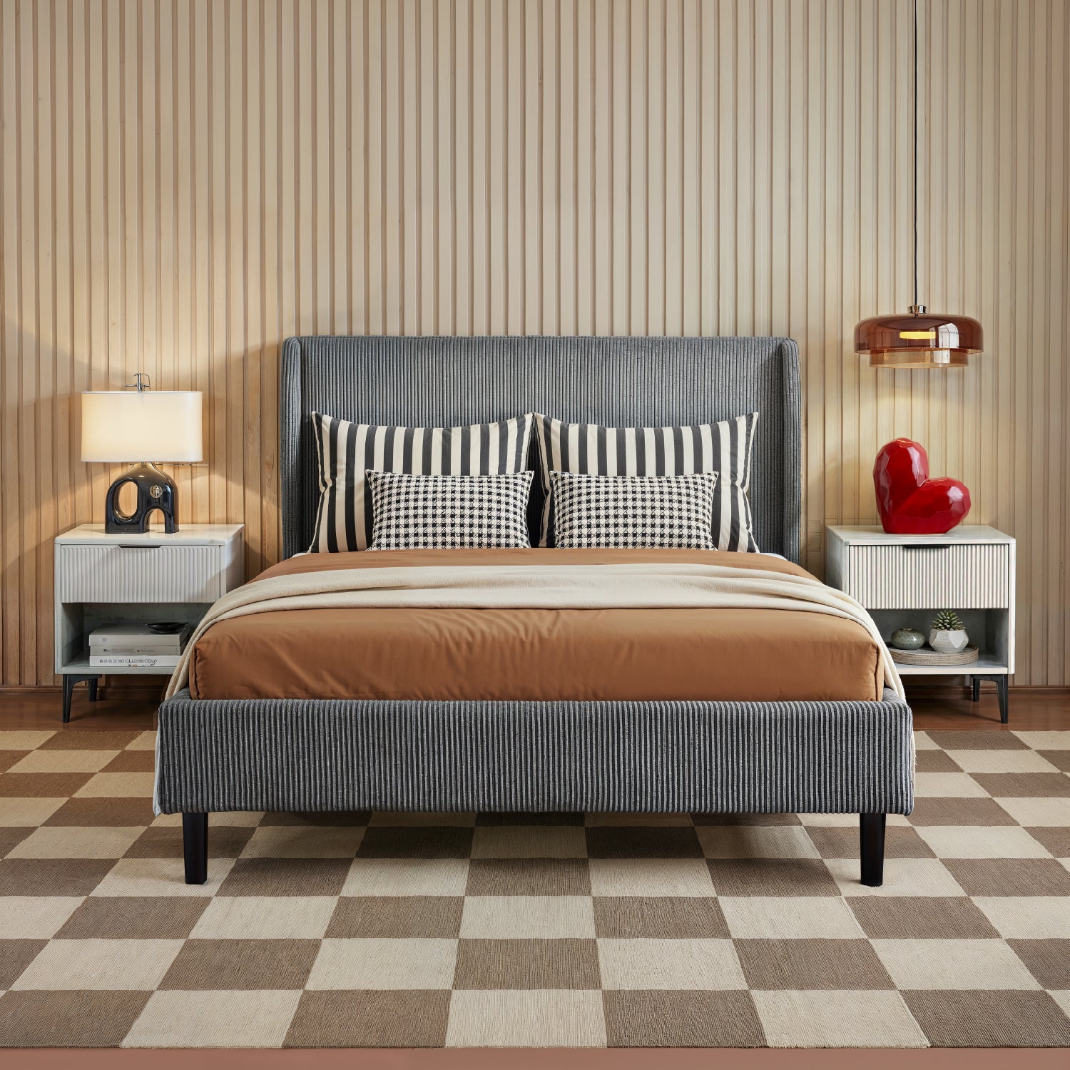 Combo Cama Doble Alicante Taupe + Colchón Valencia Pillow Top