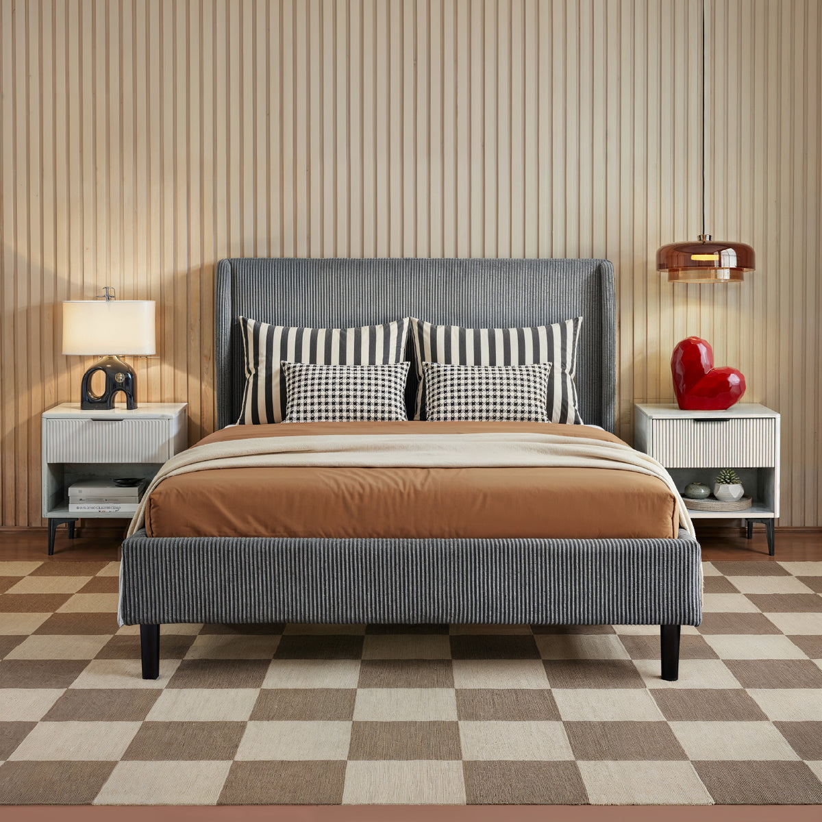 Cama Doble Alicante Taupe