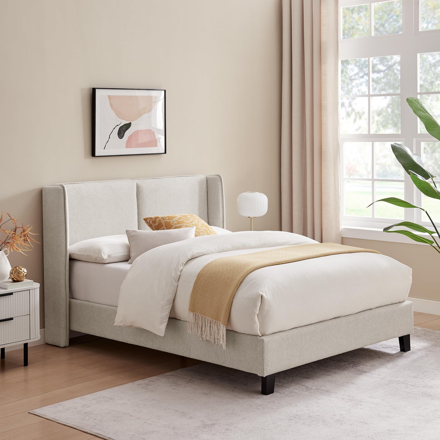 Cama Doble Barcelona Gris