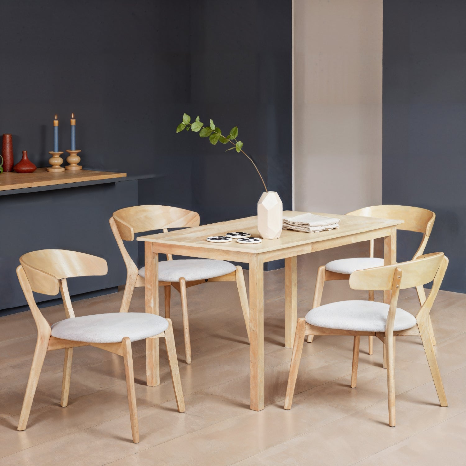 Comedor 4 Puestos Zurich Natural, Beige