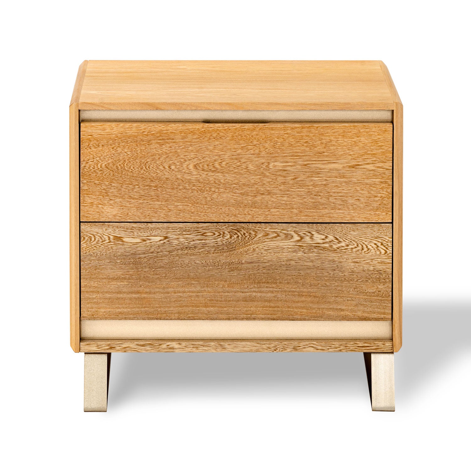 Mesa de Noche Sevilla Natural, Champaña 2 Gavetas