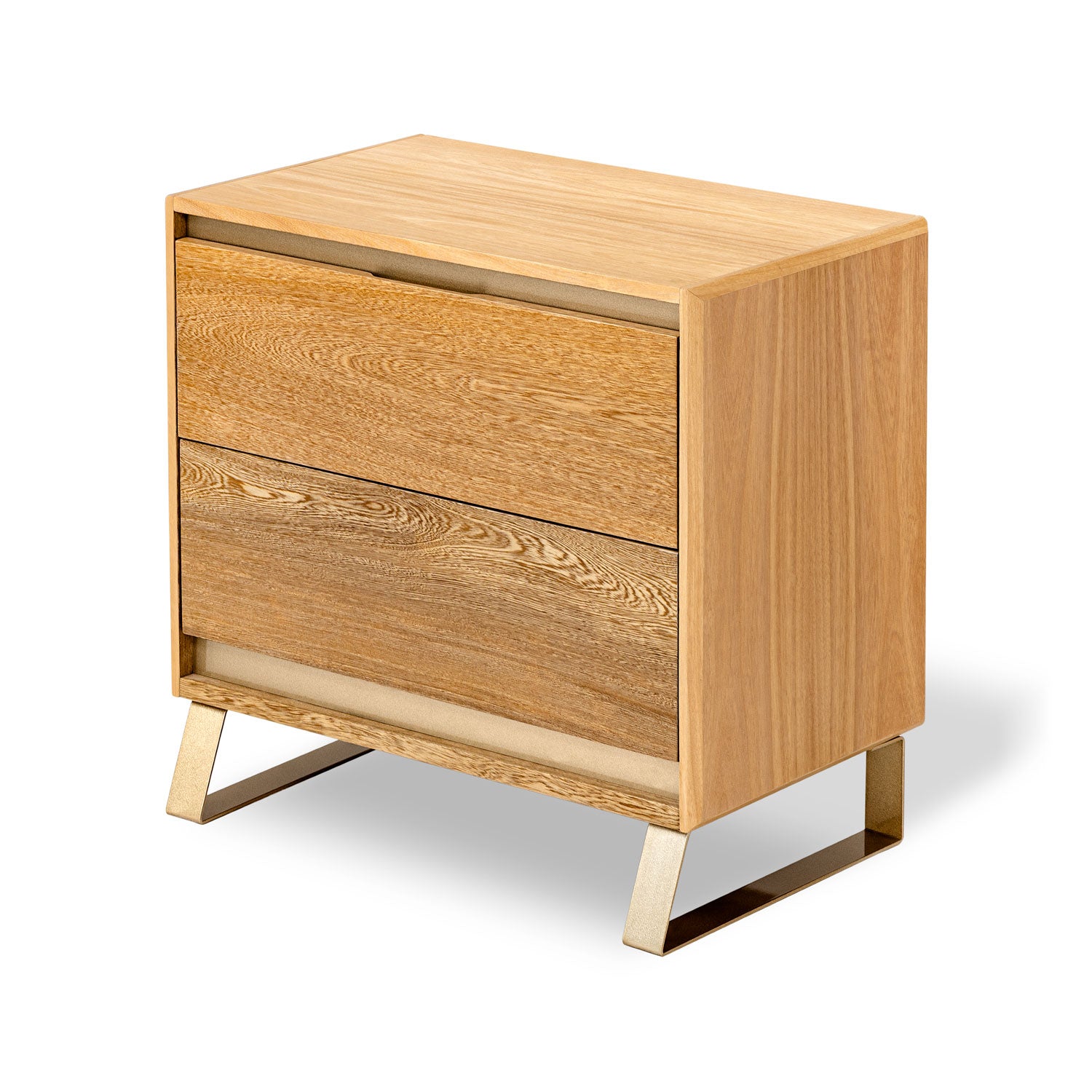 Mesa de Noche Sevilla Natural, Champaña 2 Gavetas