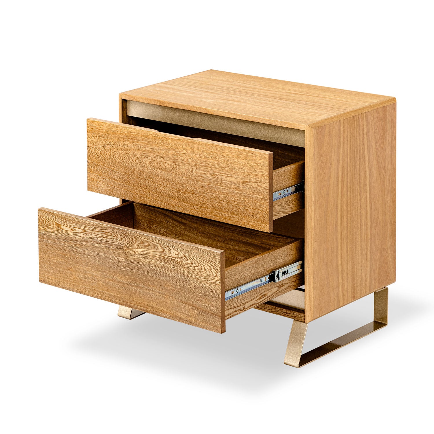 Mesa de Noche Sevilla Natural, Champaña 2 Gavetas