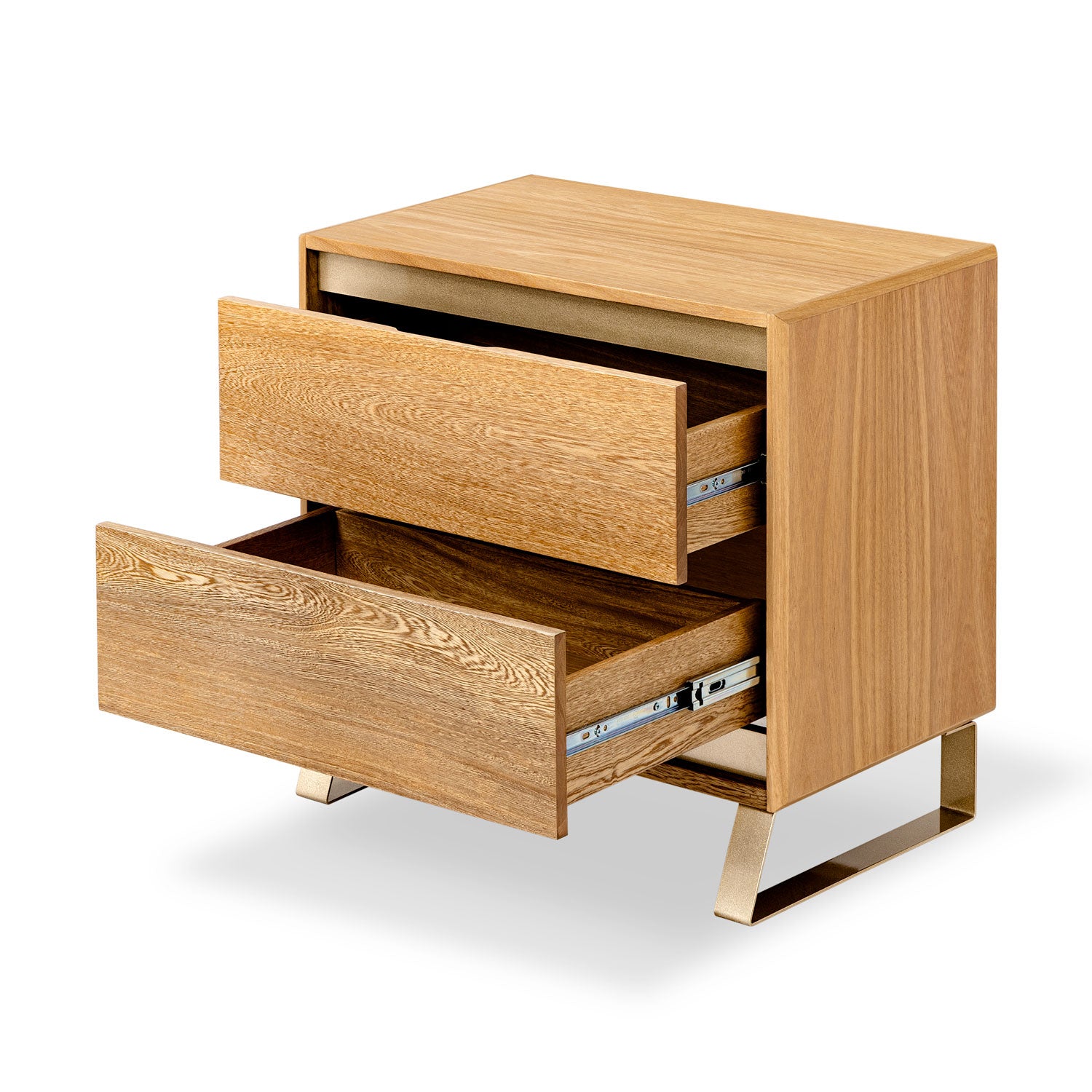 Mesa de Noche Sevilla Natural, Champaña 2 Gavetas