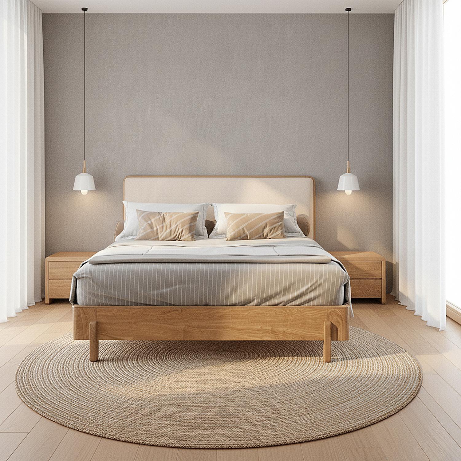 Cama Doble Donato Eurolino Marbella Marfil, Natural