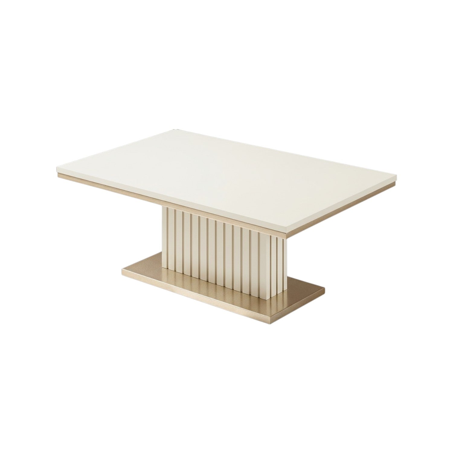 Mesa De Centro 40X90X60 Berlin Blanco Perla, Champaña Basic