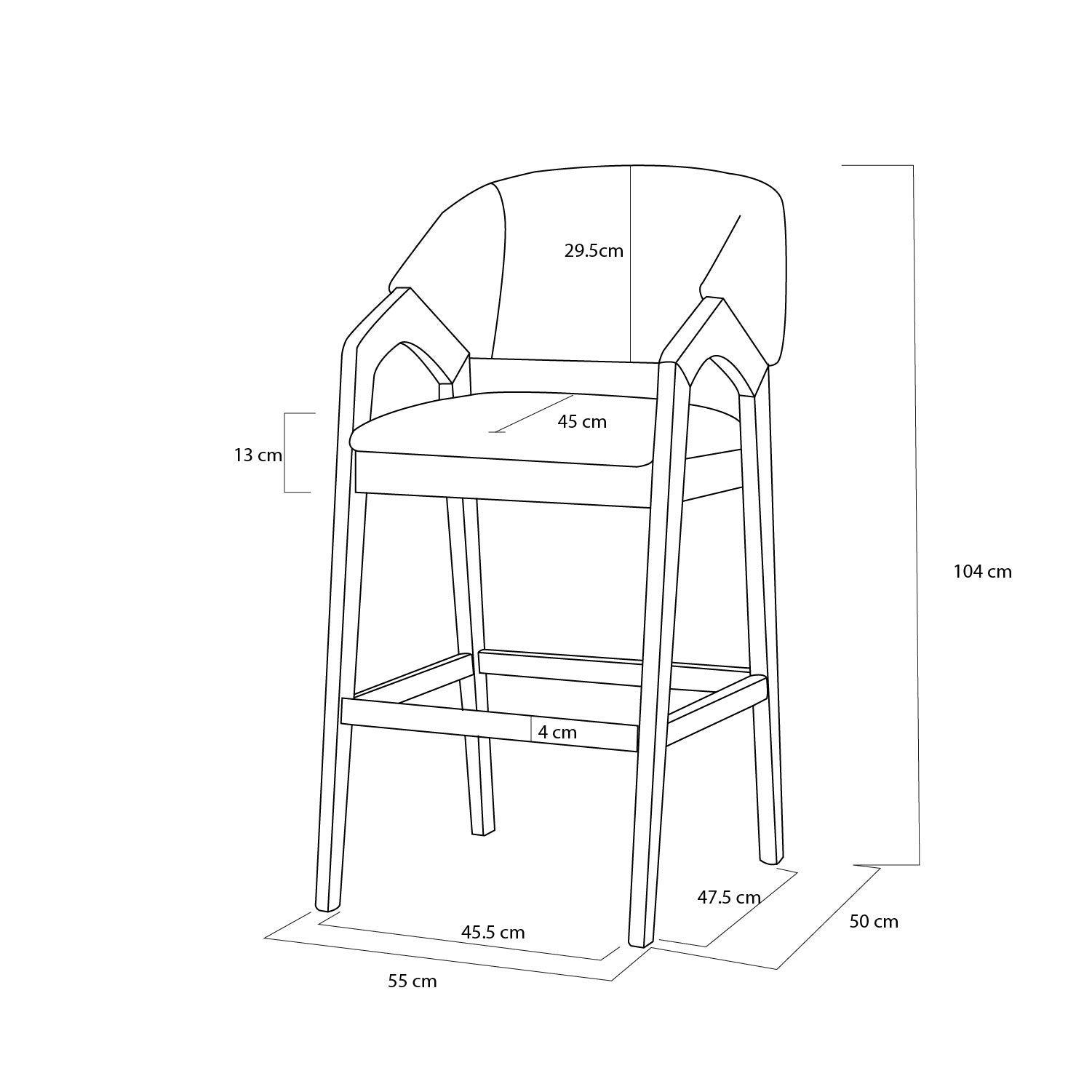 Silla Para Barra Capri Vitore Blanco Puro, Natural