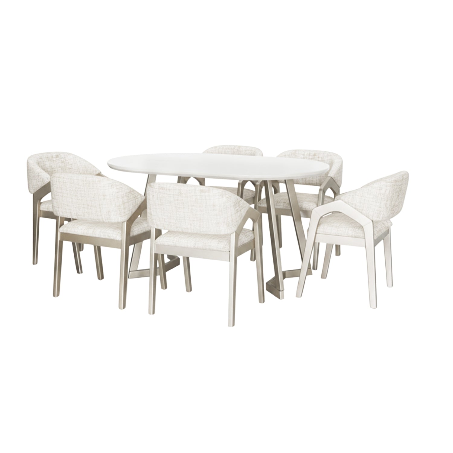 Comedor 6 Puestos Capri Estocolmo Blanco, Champaña