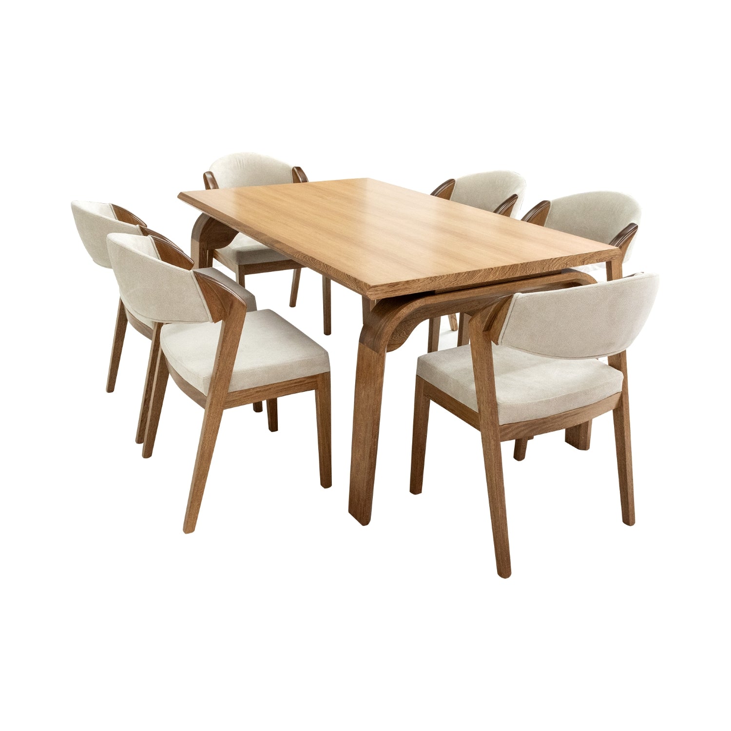 Comedor 6 Puestos Estambul Microfibra Beige, Natural