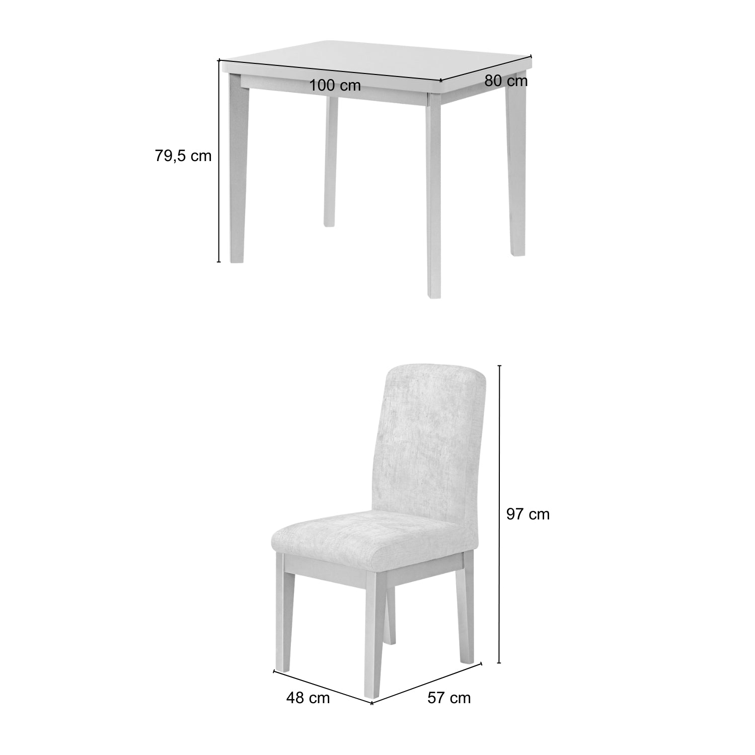 Comedor 4 Puestos Milu Velvet Estocolmo Marfil, Champaña