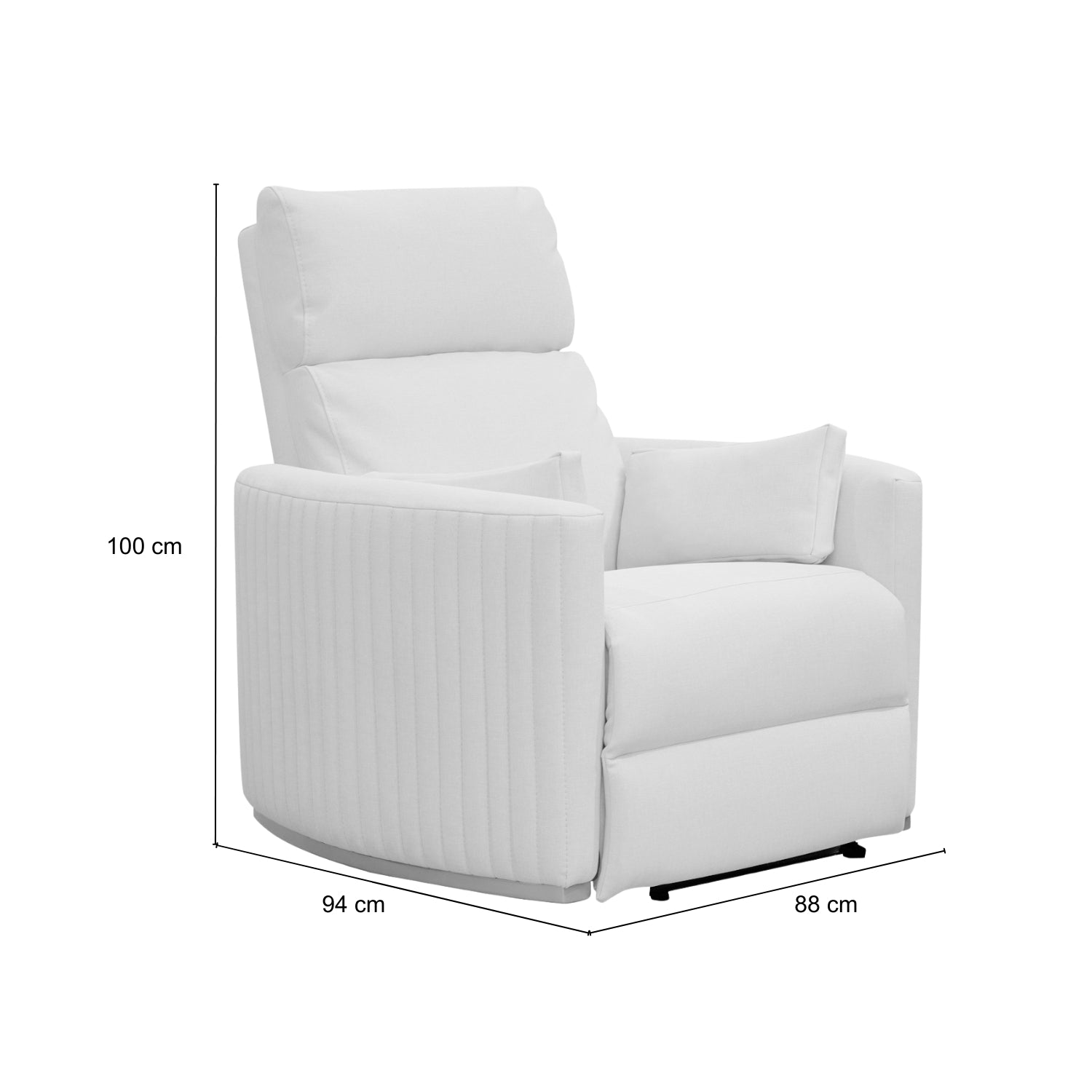 Sillón Reclinable Minoti Eurolino Blanco Puro, Champaña