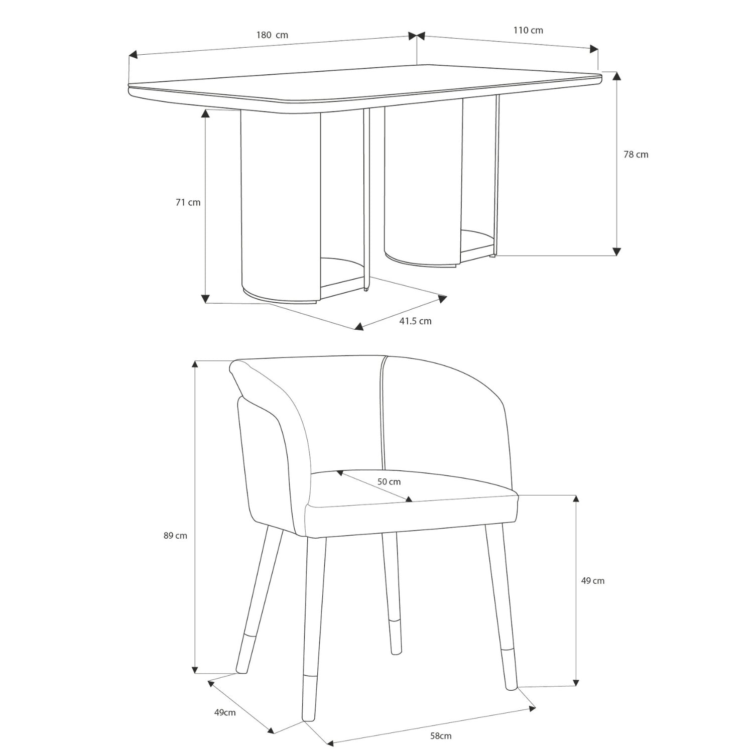 Comedor 6 Puestos Ginebra Velvet Serena Taupe, Natural