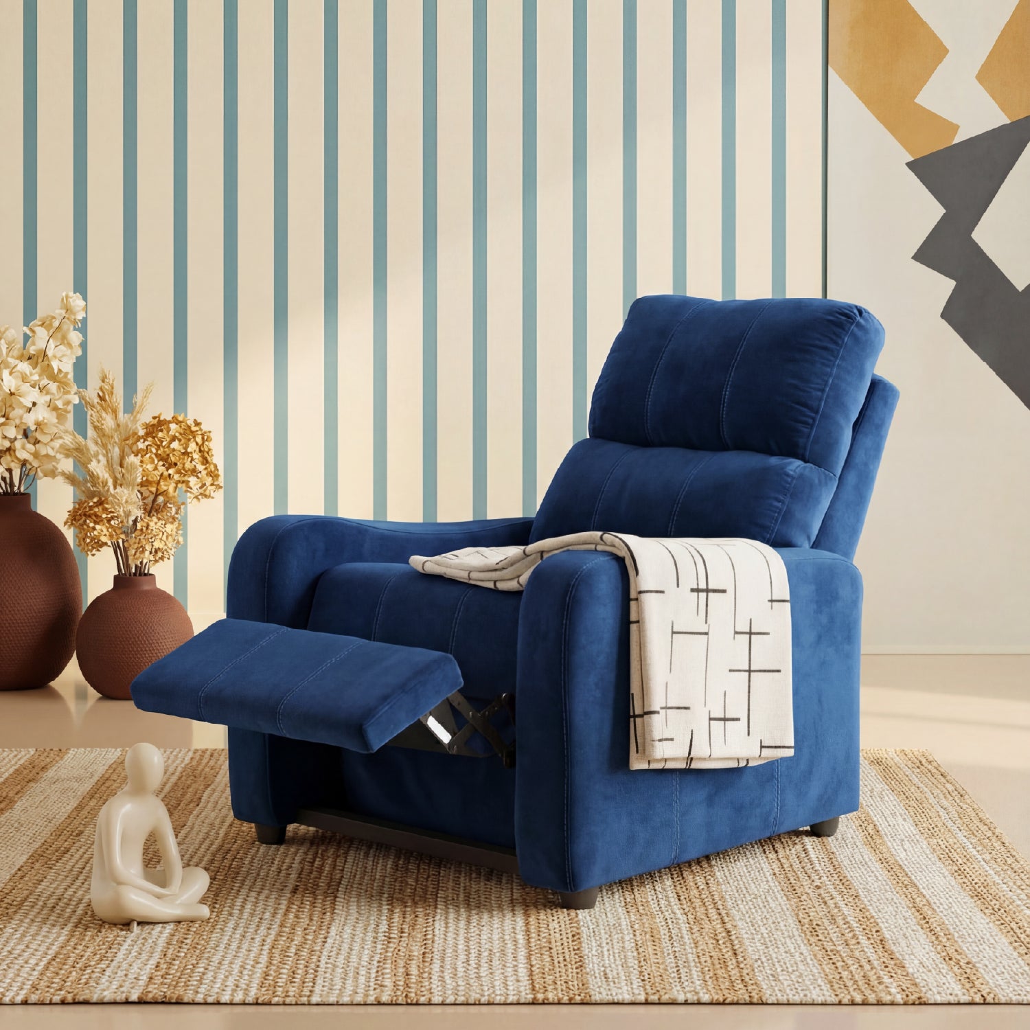 Sillón Reclinable Daytona Velvet Azul