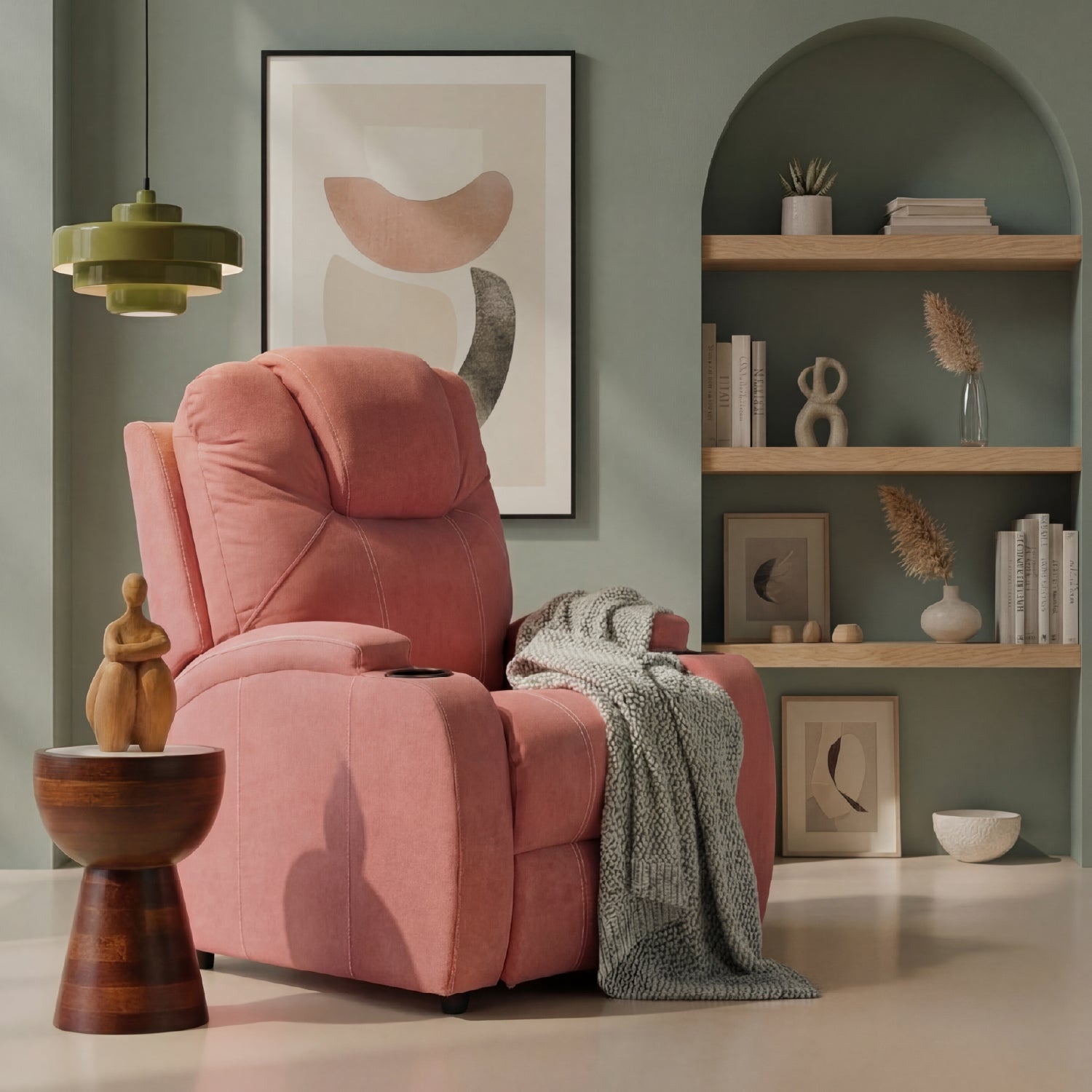 Sillón Reclinable Matti Microfibra Rosa