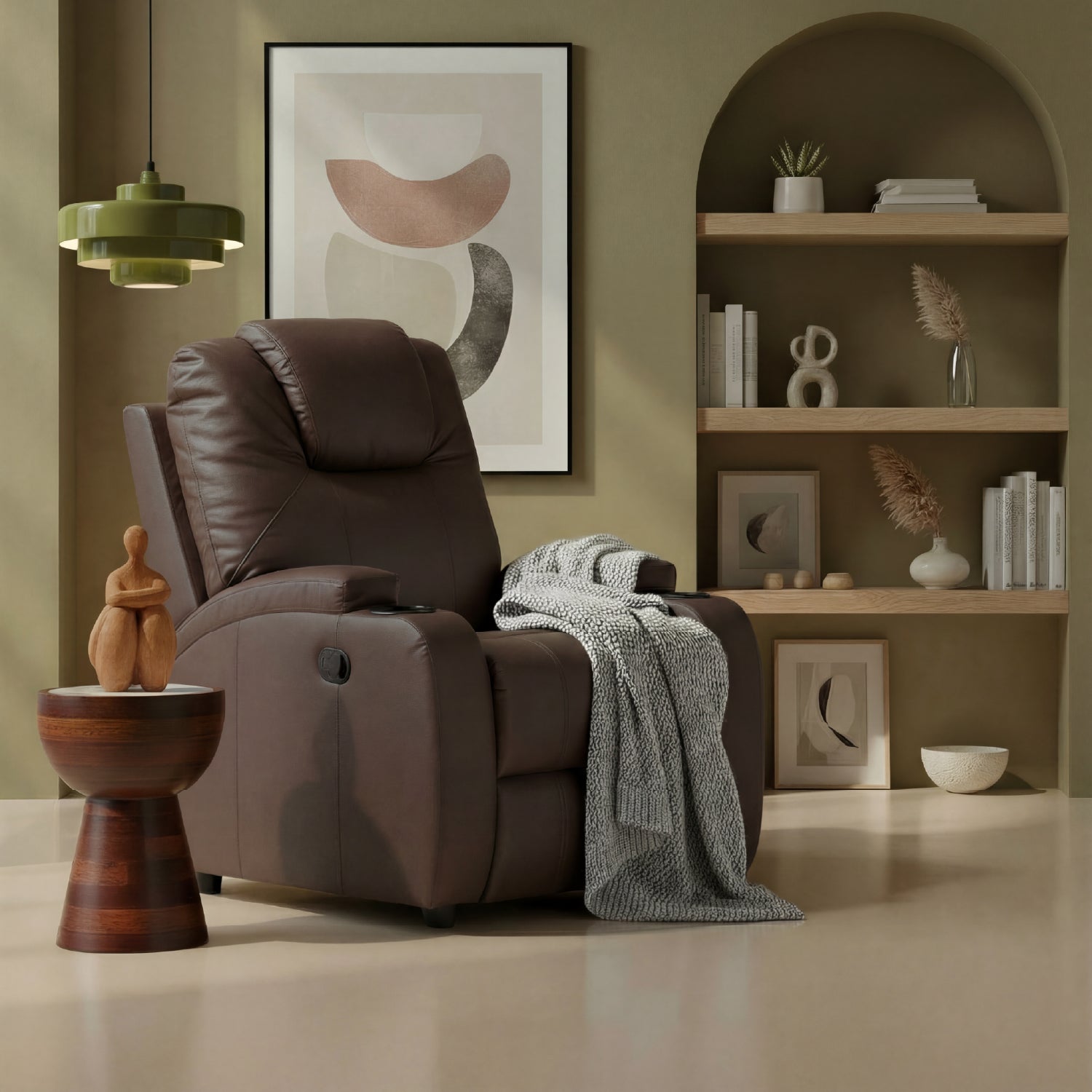 Sillón Reclinable Matti Eurocuero Marrón