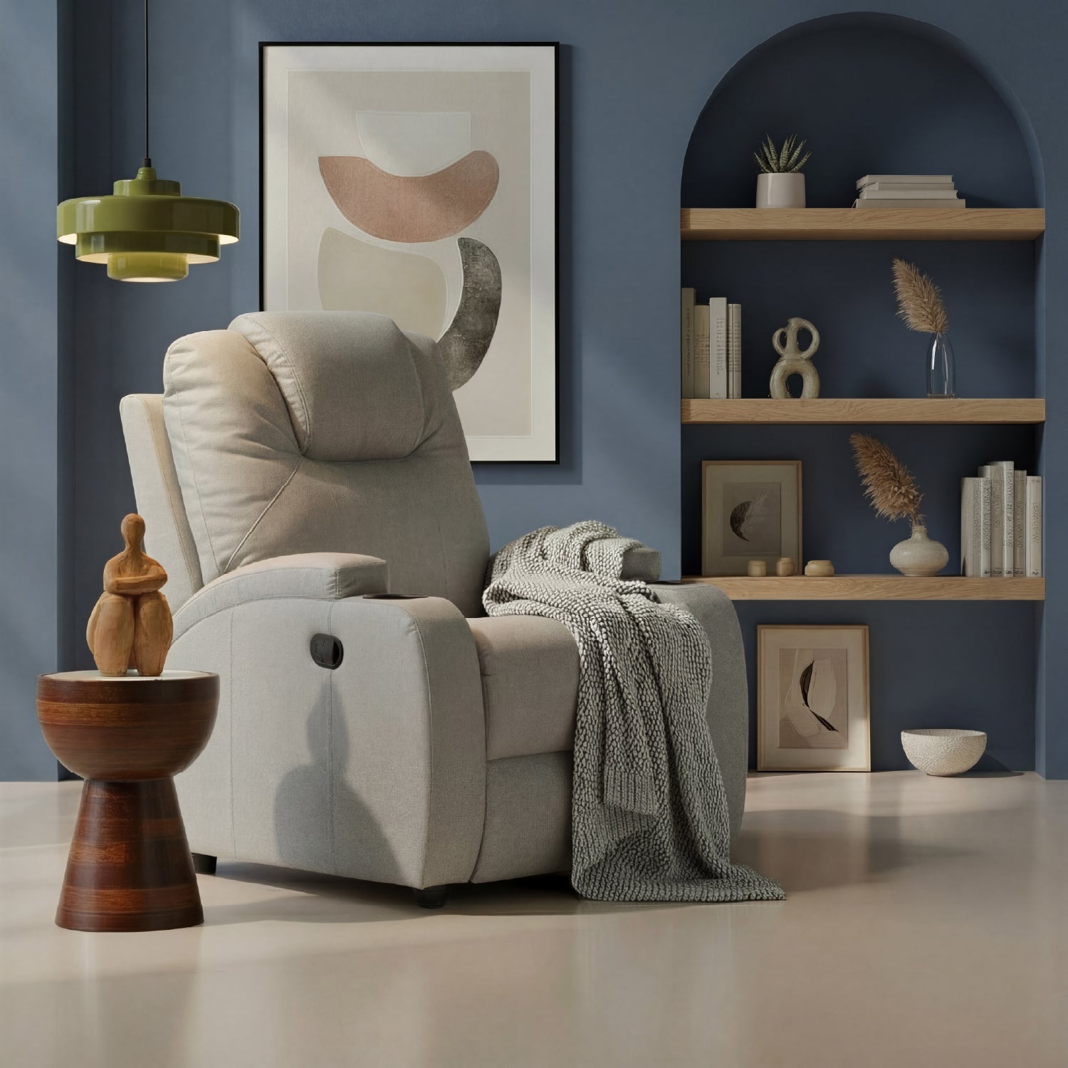 Sillón Reclinable Matti Microfibra Gris