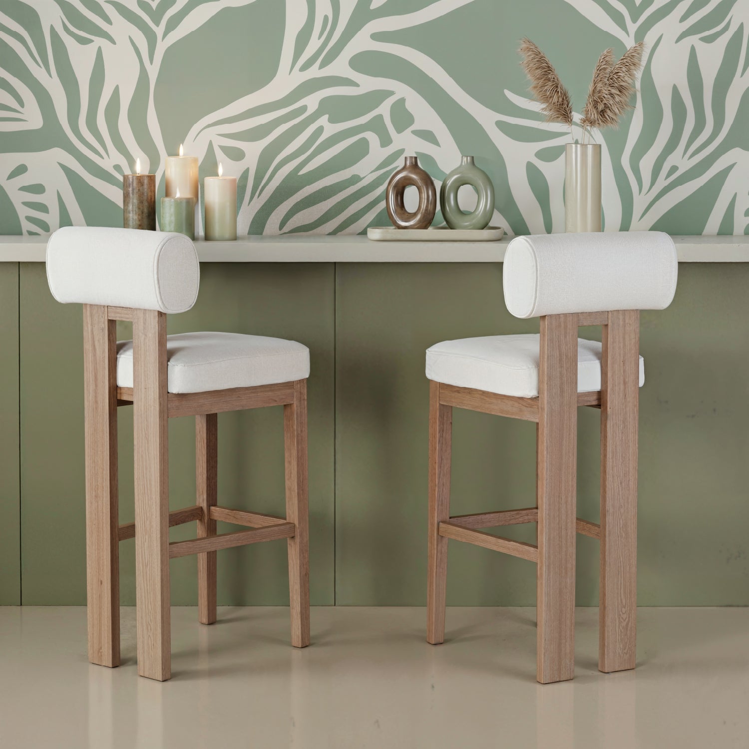 Silla Para Barra Nova Vitore Marfil, Natural