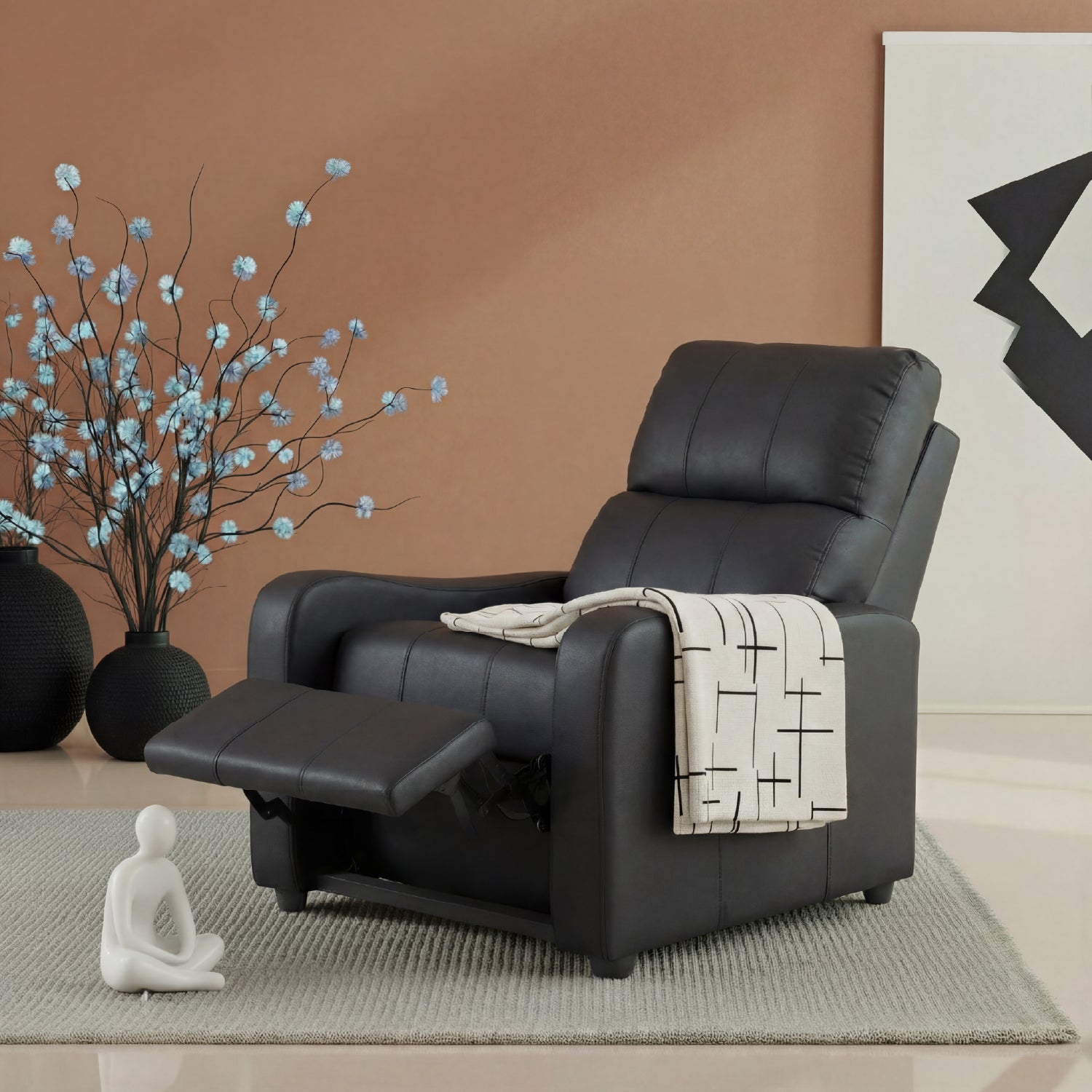 Sillón Reclinable Daytona Eurocuero Negro