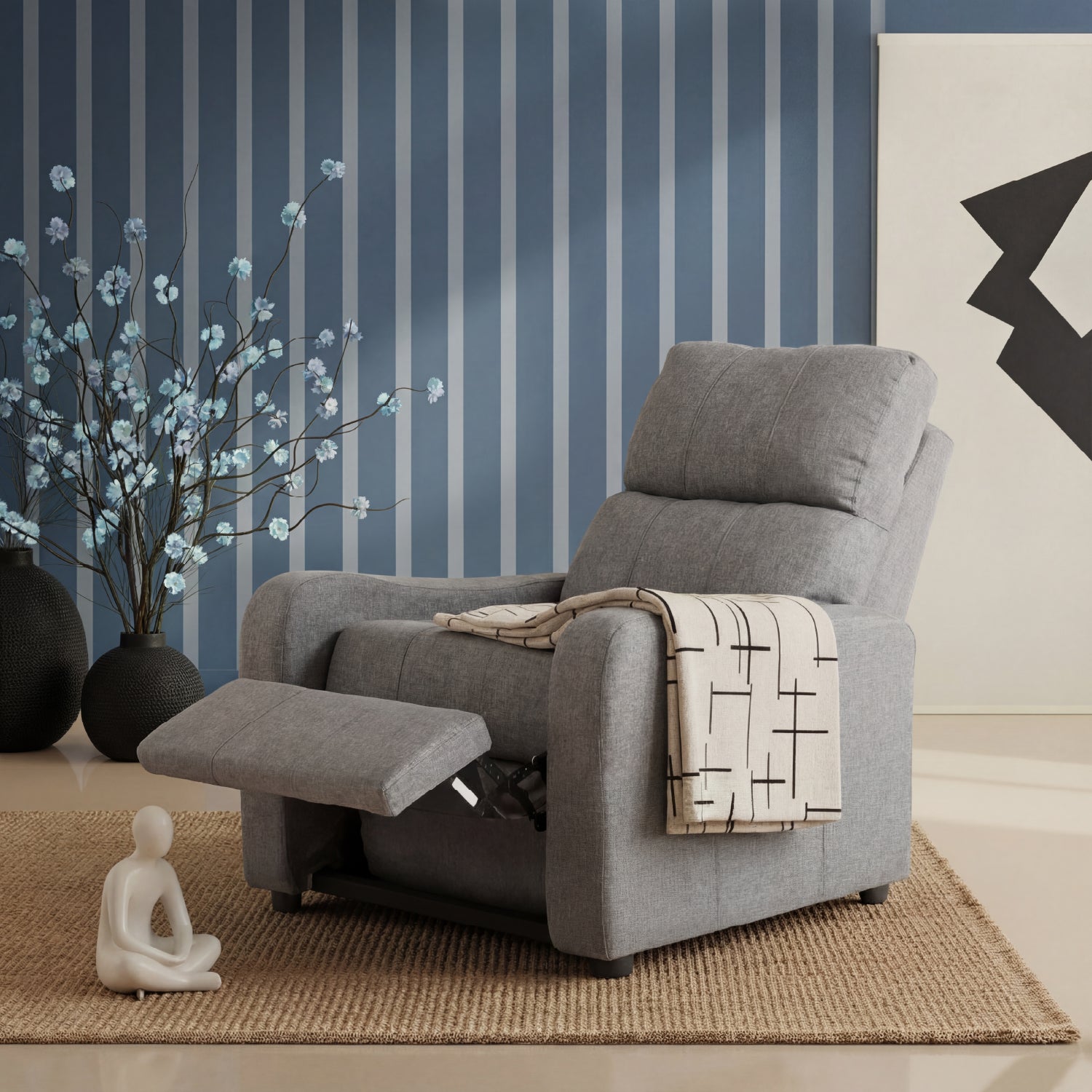 Sillón Reclinable Daytona Lino Gris Claro