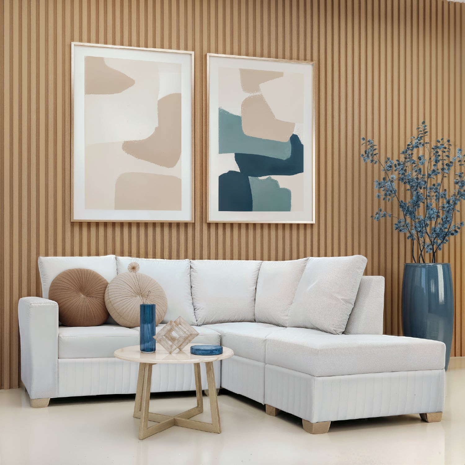 Combo Sala Rinconera Tampa Eurolino Plata, Champaña + Comedor 4 Puestos Walcot Gaira Plata
