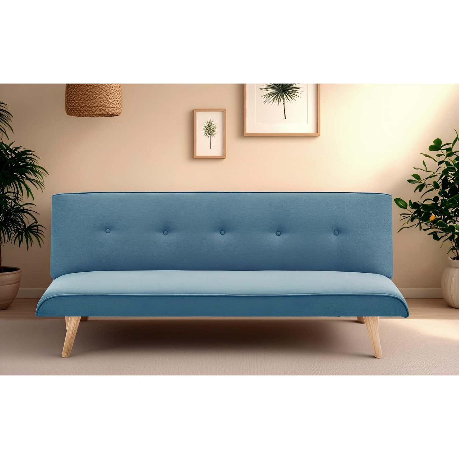 Sofá Cama Gabi Microfribra Azul