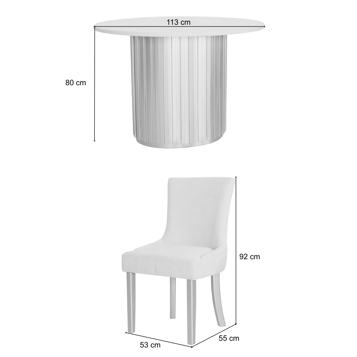 Comedor 4 Puestos Firence Chenille Almendra, Champaña