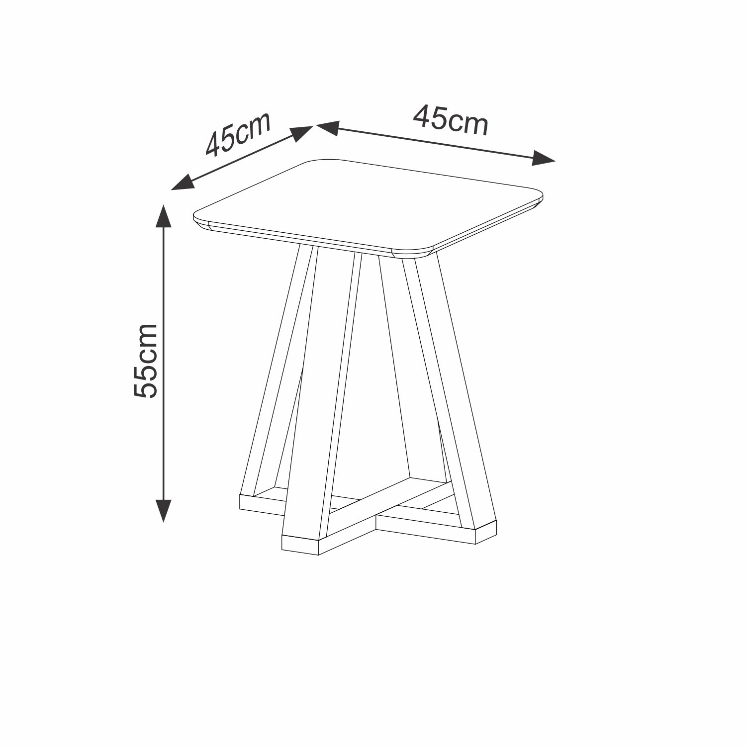 Mesa Auxiliar Andy 55X45 Off White, Champaña