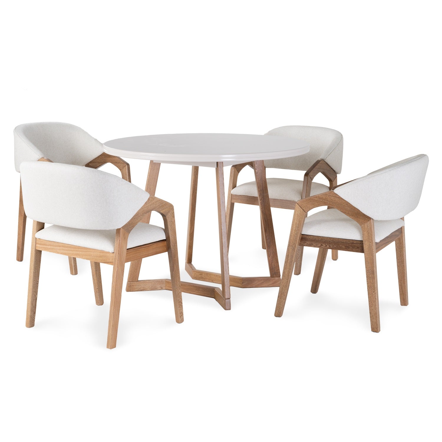 Comedor 4 Puestos Capri Vitore Marfil, Natural*