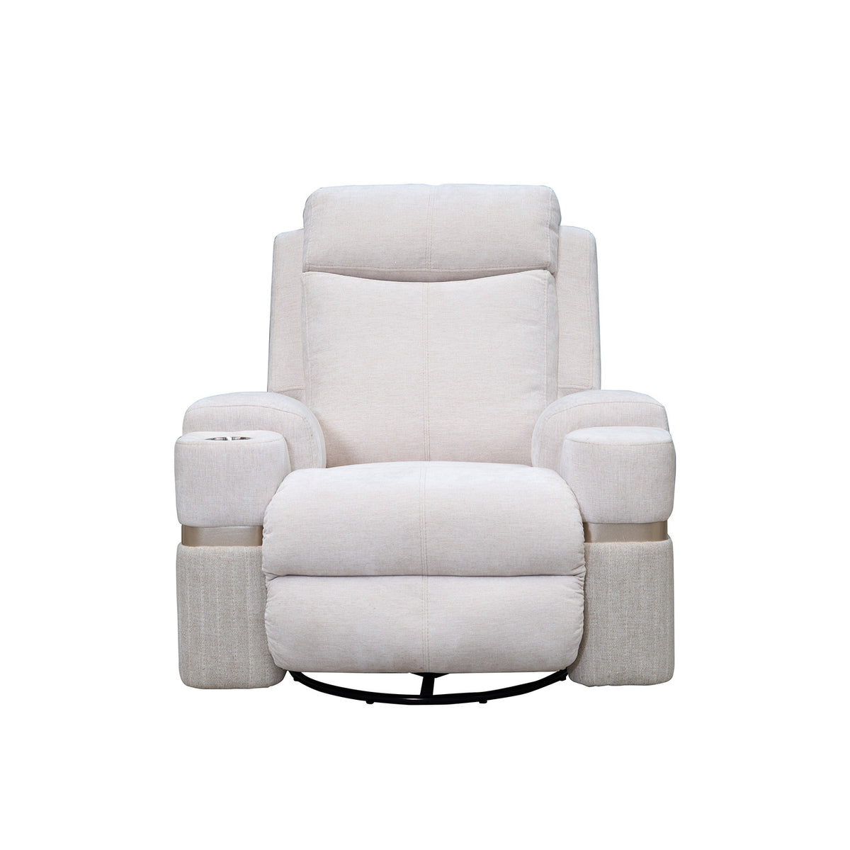 Sillón Reclinable Dior Chenille Touch Almendra, Beige, Mecedora Giratoria, Champaña