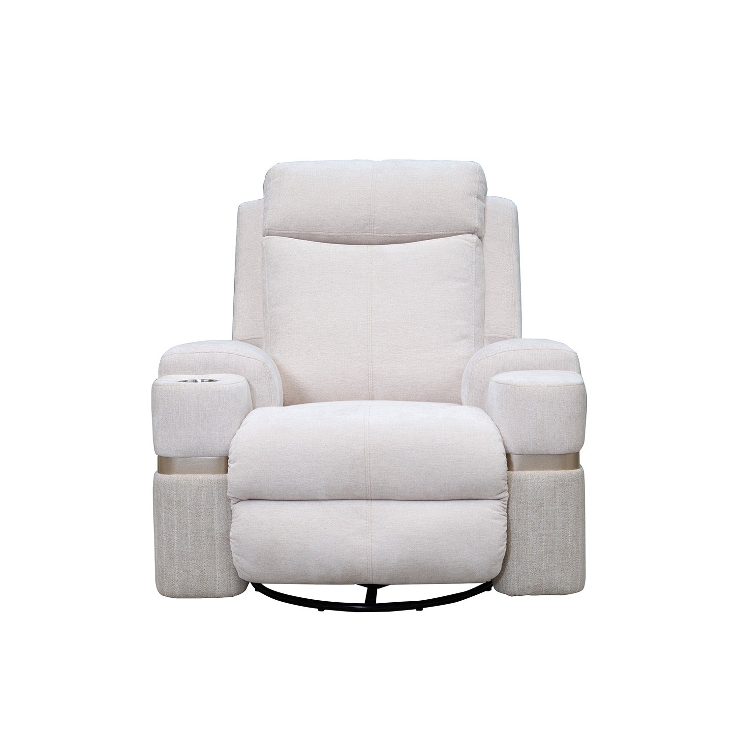 Sillón Reclinable Dior Chenille Touch Almendra, Beige, Mecedora Giratoria, Champaña
