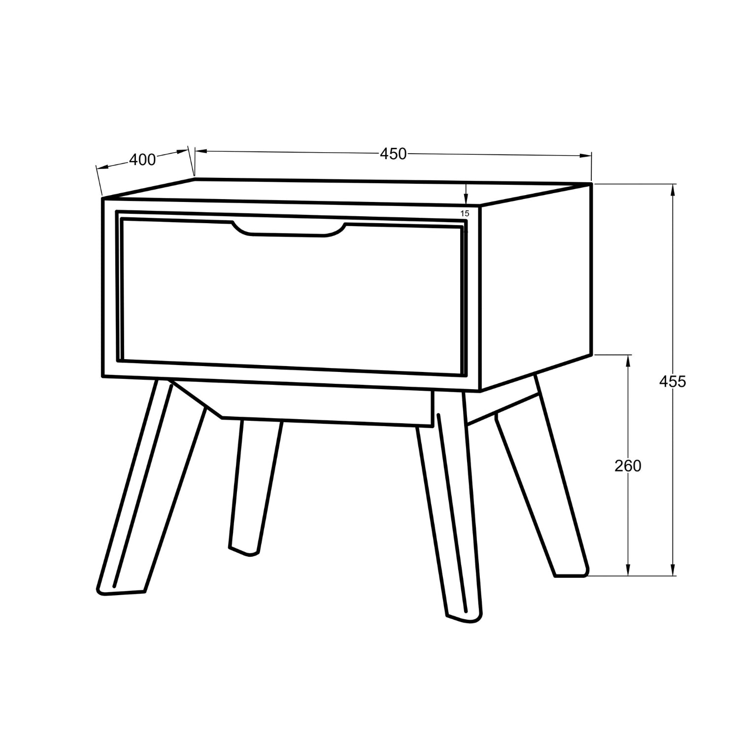 Combo Cama Doble + Mesa De Noche Andora + Colchón Dinamic