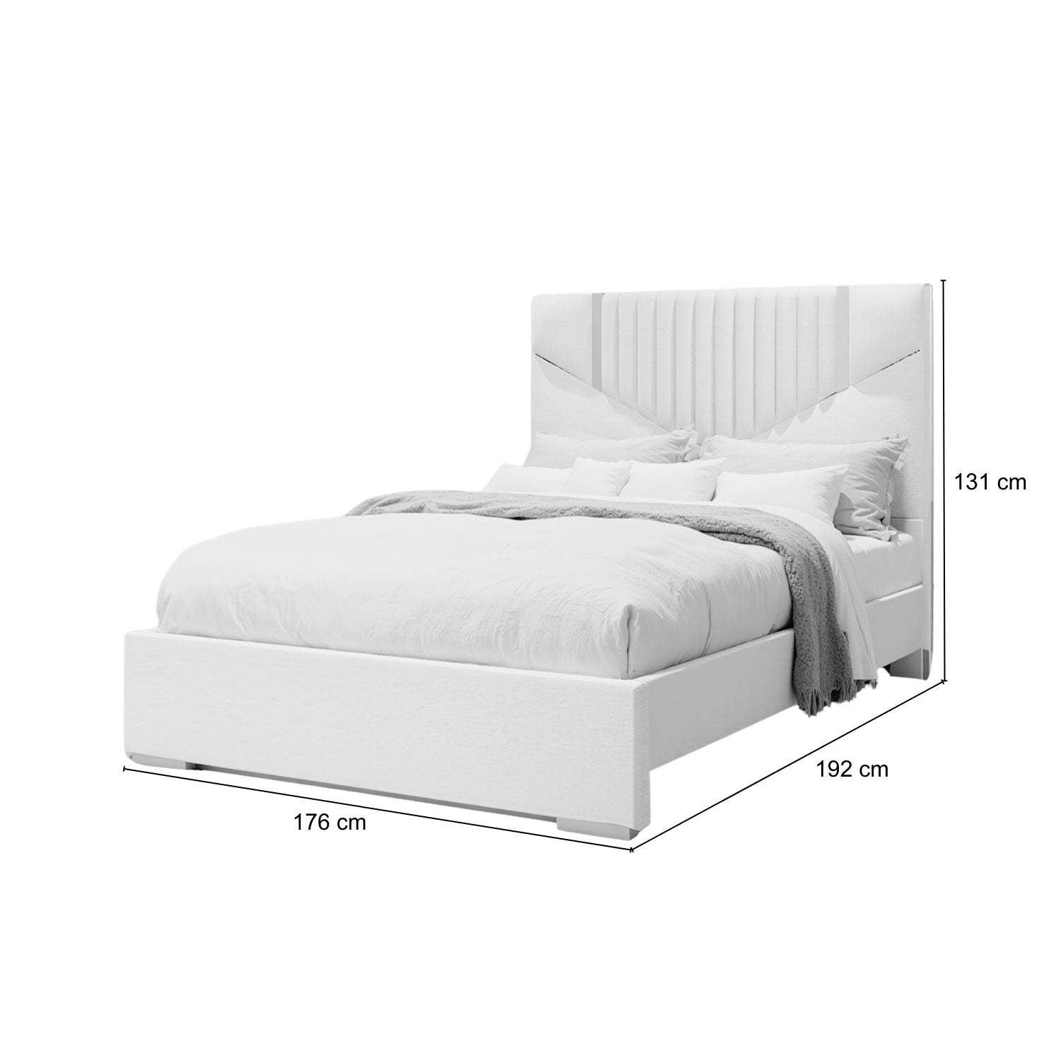 Cama Queen Santana Eurolino Beige Perlado, Champaña