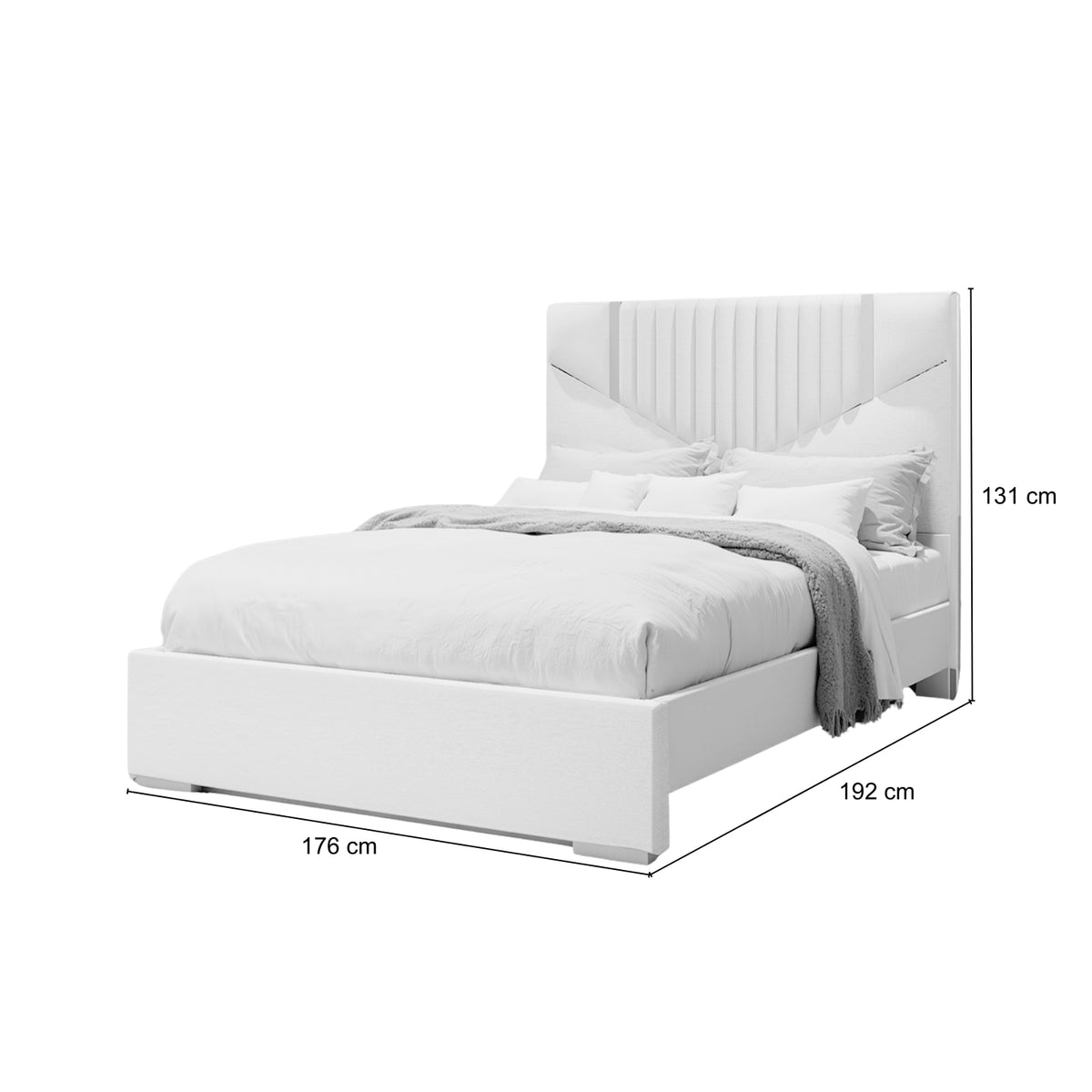 Alcoba Queen Santana Eurocuero Champana Beige Perlado
