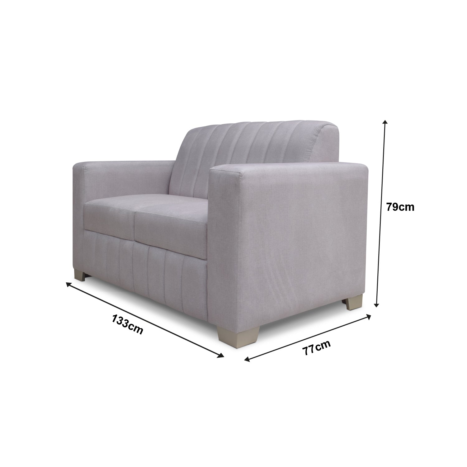 Sofá 2 Puestos Decko Zelanda Marfil, Champaña