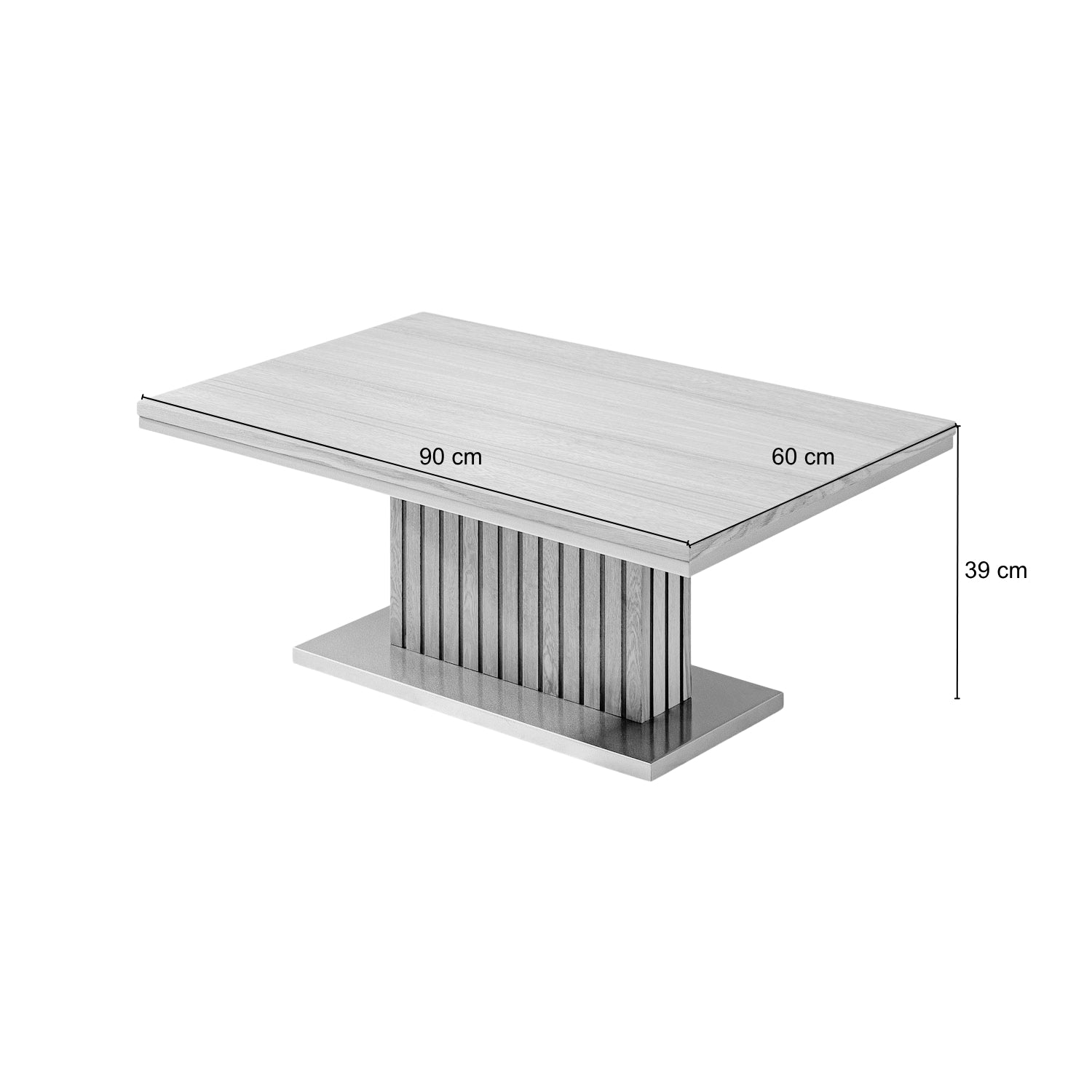 Mesa De Centro 40X90X60 Berlin Blanco Perla, Champaña Basic