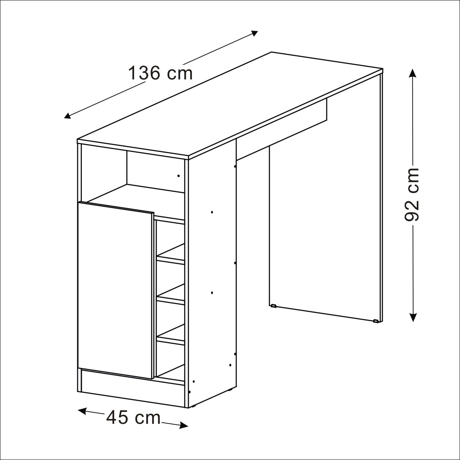 Mesa Bar Auxiliar Capri 136X92X45 Natural