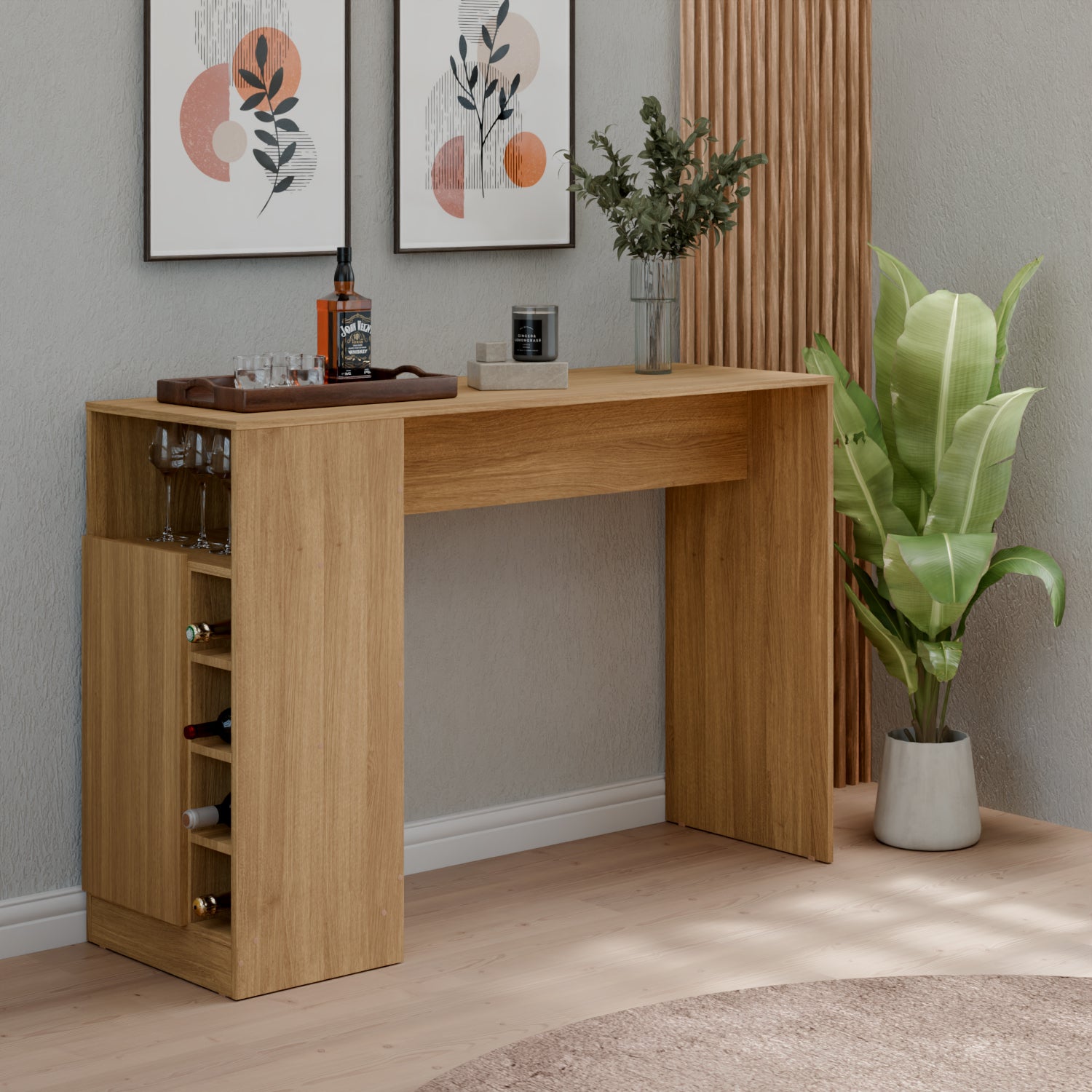 Mesa Bar Auxiliar Capri 136X92X45 Natural