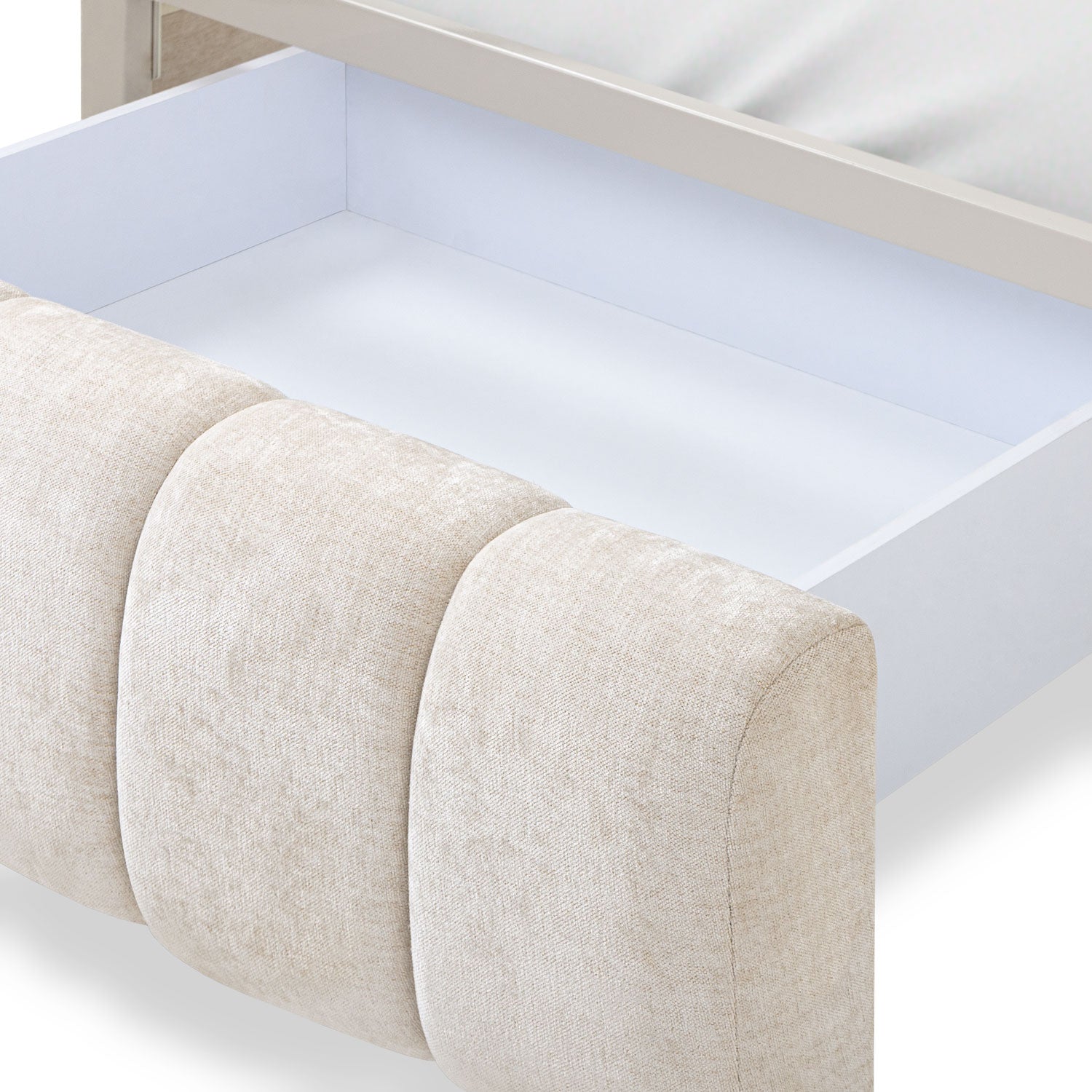 Cama Semi Doble Oklam Microfibra Touch Almendra