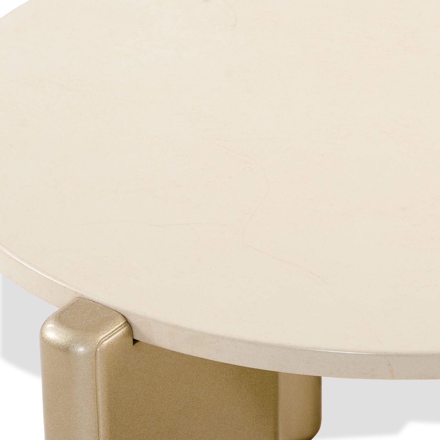 Mesa De Centro Oklam Redonda 45 Marmolado, Champaña