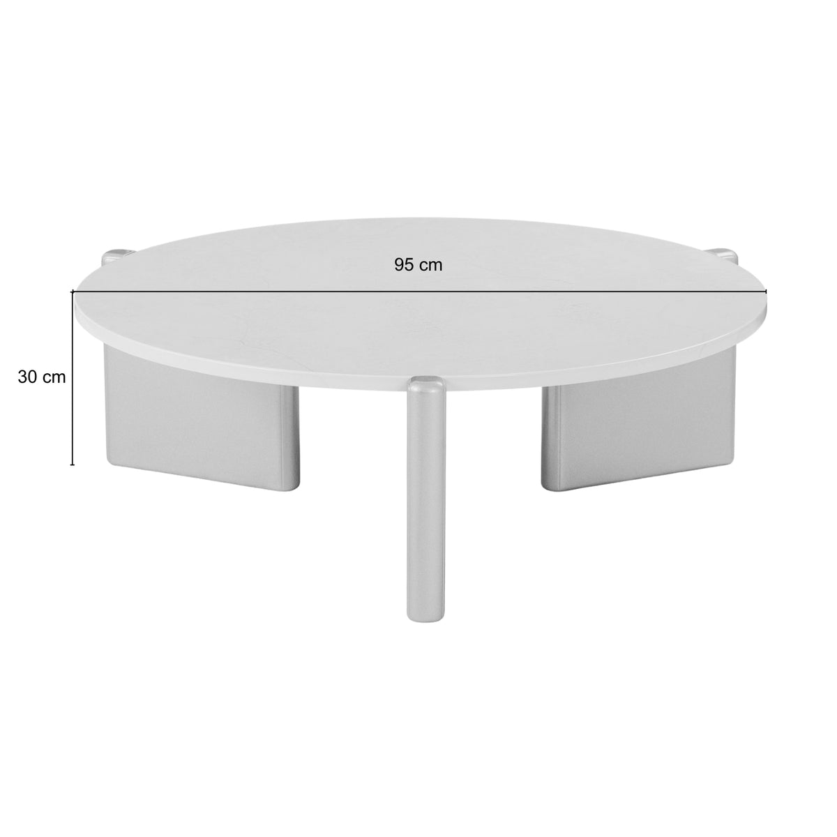 Mesa De Centro Oklam Redonda 90 Marmolado, Champaña