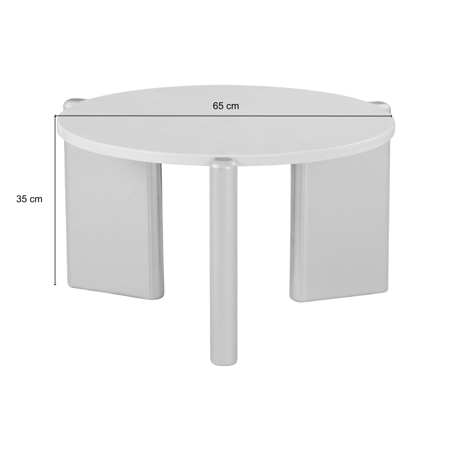 Mesa De Centro Oklam Redonda 60 Marmolado, Champaña