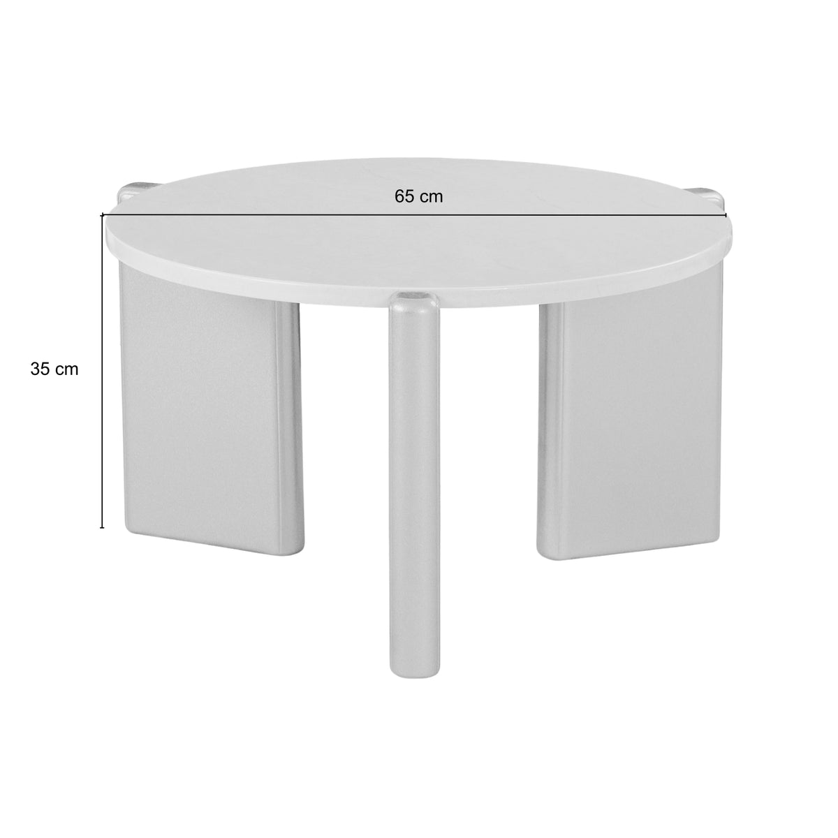 Mesa De Centro Oklam Redonda 60 Marmolado, Champaña